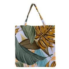 Monstera Palm Leaves Plants Grocery Tote Bag by Paksenen