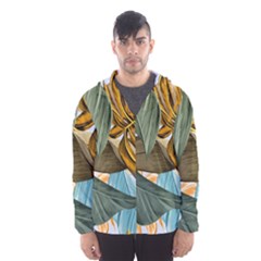 Monstera Palm Leaves Plants Men s Hooded Windbreaker