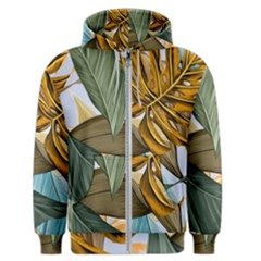 Monstera Palm Leaves Plants Men s Zipper Hoodie by Paksenen