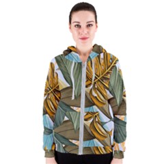 Monstera Palm Leaves Plants Women s Zipper Hoodie