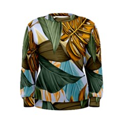 Monstera Palm Leaves Plants Women s Sweatshirt by Paksenen