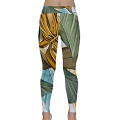 Monstera Palm Leaves Plants Classic Yoga Leggings by Paksenen