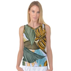 Monstera Palm Leaves Plants Women s Basketball Tank Top by Paksenen