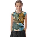 Monstera Palm Leaves Plants Kids  Raglan Cap Sleeve T-Shirt View1