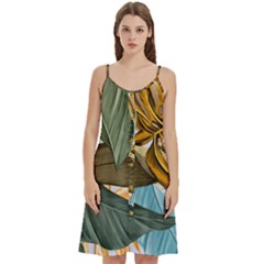 Monstera Palm Leaves Plants Women s Spaghetti Strap Pullover Cami Dress by Paksenen