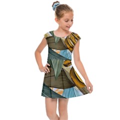 Monstera Palm Leaves Plants Kids  Cap Sleeve Dress by Paksenen