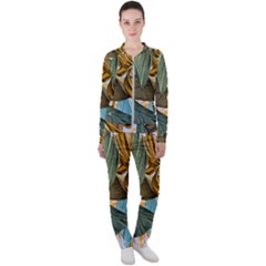 Monstera Palm Leaves Plants Casual Jacket And Pants Set by Paksenen