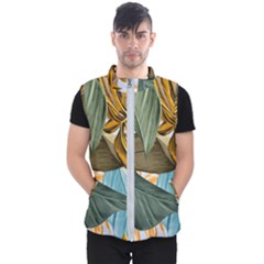 Monstera Palm Leaves Plants Men s Puffer Vest