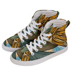 Monstera Palm Leaves Plants Women s Hi-top Skate Sneakers by Paksenen