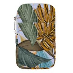 Monstera Palm Leaves Plants Waist Pouch (small) by Paksenen