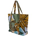 Monstera Palm Leaves Plants Zip Up Canvas Bag View1