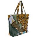 Monstera Palm Leaves Plants Zip Up Canvas Bag View2