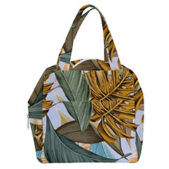 Monstera Palm Leaves Plants Boxy Hand Bag by Paksenen