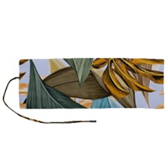 Monstera Palm Leaves Plants Roll Up Canvas Pencil Holder (m) by Paksenen