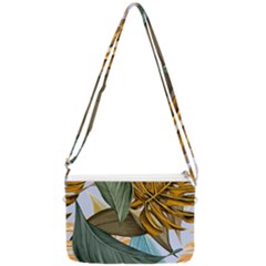 Monstera Palm Leaves Plants Double Gusset Crossbody Bag by Paksenen