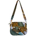 Monstera Palm Leaves Plants Saddle Handbag View3