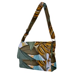 Monstera Palm Leaves Plants Full Print Messenger Bag (m) by Paksenen