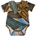 Monstera Palm Leaves Plants Baby Short Sleeve Bodysuit View1