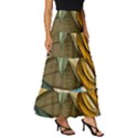 Monstera Palm Leaves Plants Tiered Ruffle Maxi Skirt View3