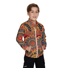 Bright Seamless Pattern With Paisley Mehndi Elements Hand Drawn Wallpaper With Floral Traditional In Kids  Windbreaker