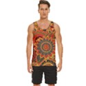 Bright Seamless Pattern With Paisley Mehndi Elements Hand Drawn Wallpaper With Floral Traditional In Men s Wide Collar Tank Top View1