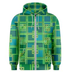 Green Abstract Geometric Men s Zipper Hoodie