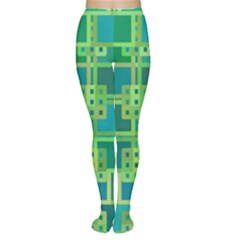 Green Abstract Geometric Tights