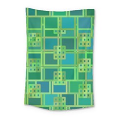 Green Abstract Geometric Small Tapestry