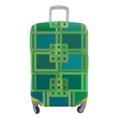 Green Abstract Geometric Luggage Cover (small) by Ket1n9