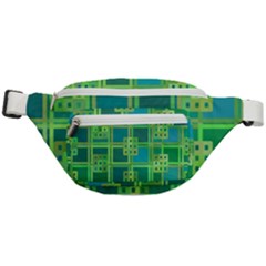 Green Abstract Geometric Fanny Pack by Ket1n9