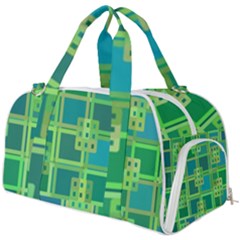 Green Abstract Geometric Burner Gym Duffle Bag by Ket1n9