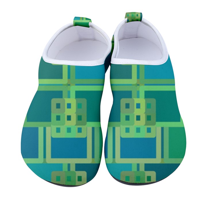 Green Abstract Geometric Men s Sock-Style Water Shoes