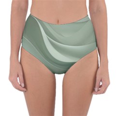 Silky Sage Abstract Elegant Print Design Reversible High-waist Bikini Bottoms by dflcprintsclothing