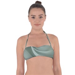 Silky Sage Abstract Elegant Print Design Tie Back Bikini Top