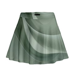 Silky Sage Abstract Elegant Print Design Mini Flare Skirt by dflcprintsclothing