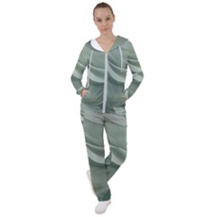 Silky Sage Abstract Elegant Print Design Women s Tracksuit by dflcprintsclothing