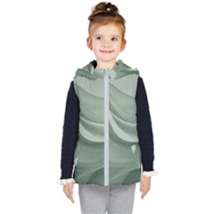 Silky Sage Abstract Elegant Print Design Kids  Hooded Puffer Vest