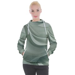 Silky Sage Abstract Elegant Print Design Women s Hooded Pullover