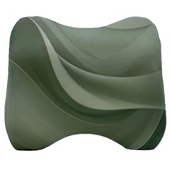 Silky Sage Abstract Elegant Print Design Velour Head Support Cushion by dflcprintsclothing