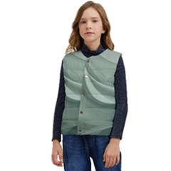 Silky Sage Abstract Elegant Print Design Kid s Button Up Puffer Vest	