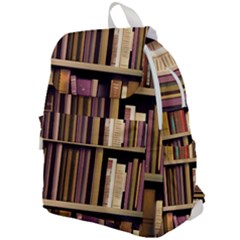 Books Bookshelves Office Fantasy Background Artwork Book Cover Apothecary Book Nook Literature Libra Top Flap Backpack by Posterlux