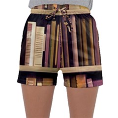 Books Bookshelves Office Fantasy Background Artwork Book Cover Apothecary Book Nook Literature Libra Sleepwear Shorts by Posterlux