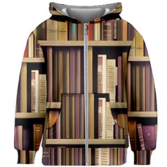 Books Bookshelves Office Fantasy Background Artwork Book Cover Apothecary Book Nook Literature Libra Kids  Zipper Hoodie Without Drawstring by Posterlux