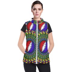 Grateful Dead Bear Pattern Women s Puffer Vest