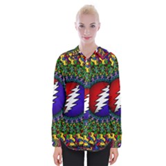 Grateful Dead Bear Pattern Womens Long Sleeve Shirt