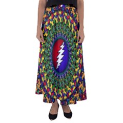 Grateful Dead Bear Pattern Flared Maxi Skirt