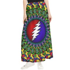 Grateful Dead Bear Pattern Maxi Chiffon Skirt