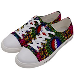 Grateful Dead Bear Pattern Women s Low Top Canvas Sneakers