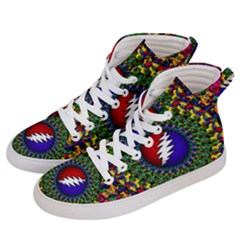 Grateful Dead Bear Pattern Women s Hi-top Skate Sneakers