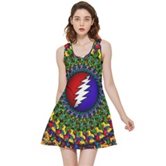 Grateful Dead Bear Pattern Inside Out Reversible Sleeveless Dress by Maspions